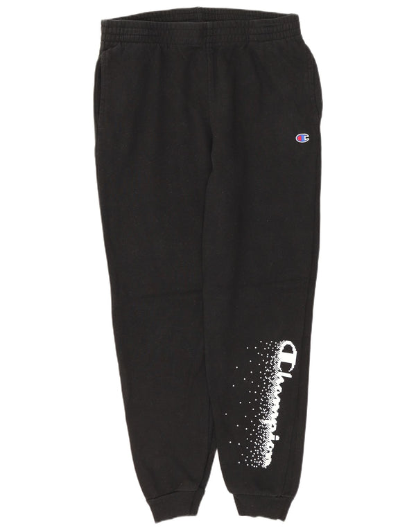 Champion Girls Graphic Tracksuit Trousers Joggers 13-14 Years XL Black