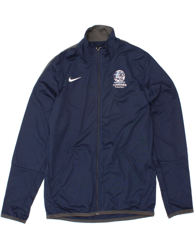 NIKE Mens Cougars Tracksuit Top Jacket Small Navy Blue Polyester Vintage Nike and Second-Hand Nike from Messina Hembry 