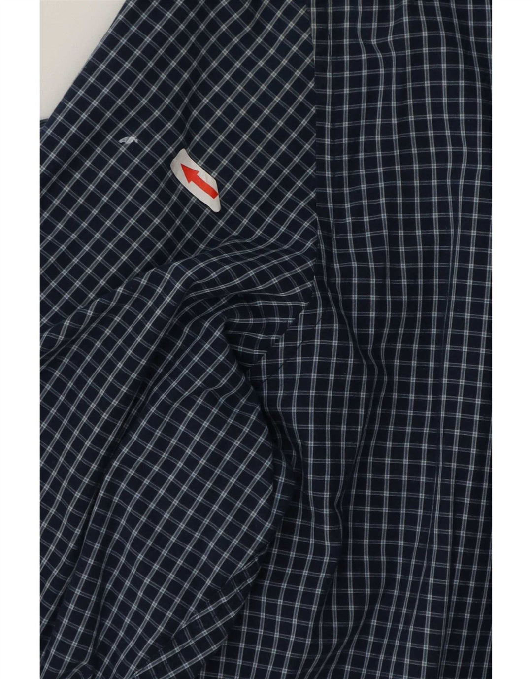 Lacoste Mens Slim Fit Shirt Size 45 2XL Navy Blue Check Cotton