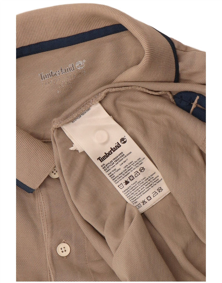 Timberland Mens Polo Shirt XL Beige Cotton