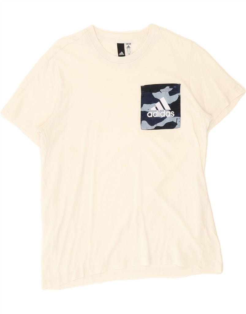 ADIDAS Mens T-Shirt Top Medium White Cotton Vintage Adidas and Second-Hand Adidas from Messina Hembry 