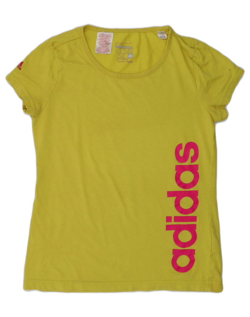 ADIDAS Girls Graphic T-Shirt Top 13-14 Years Yellow | Vintage Adidas | Thrift | Second-Hand Adidas | Used Clothing | Messina Hembry 