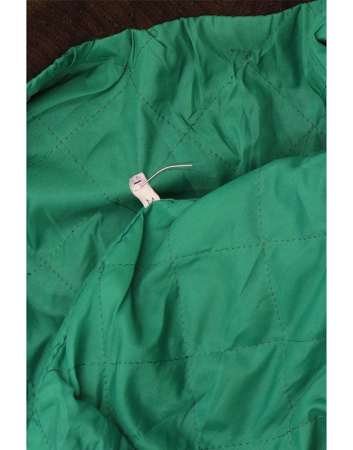 Vintage Womens Bomber Suede Windbreaker Jacket UK 14 Medium Brown Geometric