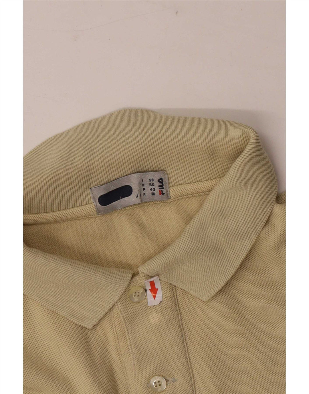 Fila Mens Polo Shirt IT 50 Medium Beige Cotton