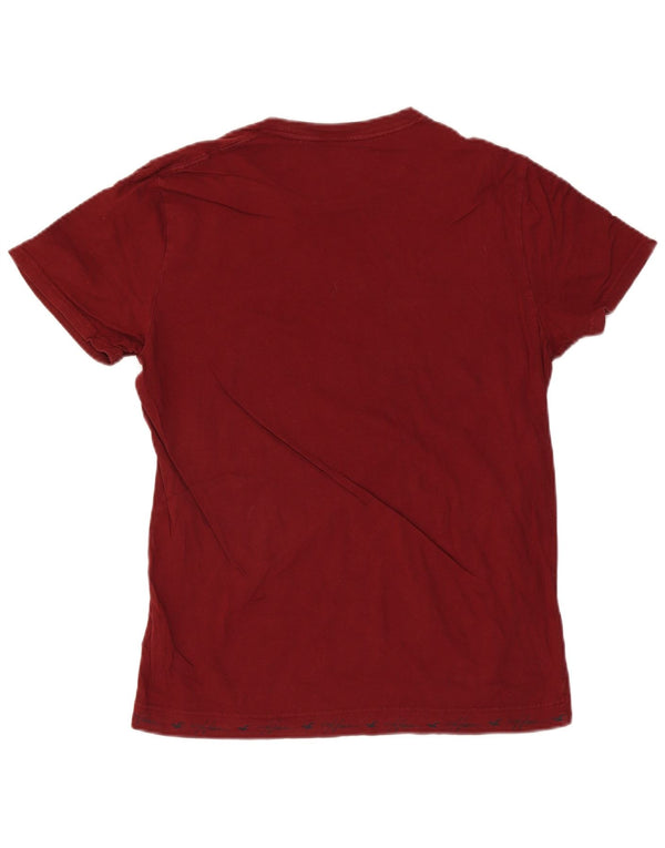Hollister Mens Graphic T-Shirt Top Large Burgundy Cotton