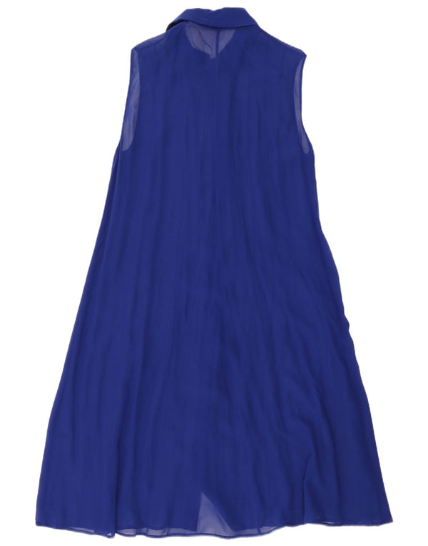 Trussardi Womens Sleeveless Shirt Dress IT 40 Small Blue