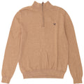 Crew Clothing Mens Zip Neck Jumper Sweater Medium Brown Cotton