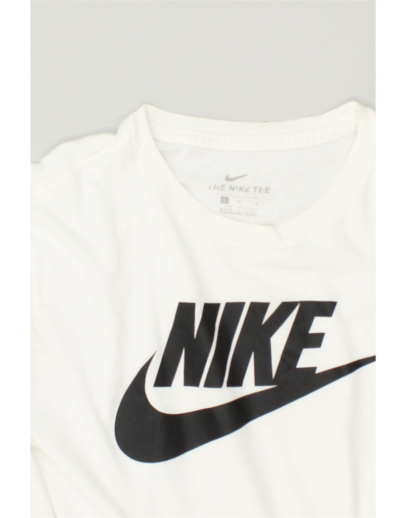 NIKE Mens Graphic T-Shirt Top Large White Cotton | Vintage Nike | Thrift | Second-Hand Nike | Used Clothing | Messina Hembry 