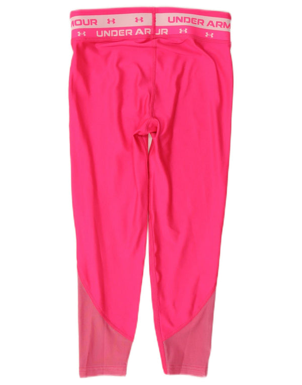 Under Armour Girls Graphic Leggings 9-10 Years Medium Pink Colourblock