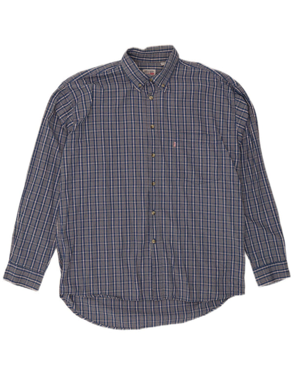 Levi's Mens Shirt Large Blue Check Cotton