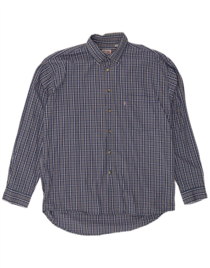 Levi's Mens Shirt Large Blue Check Cotton