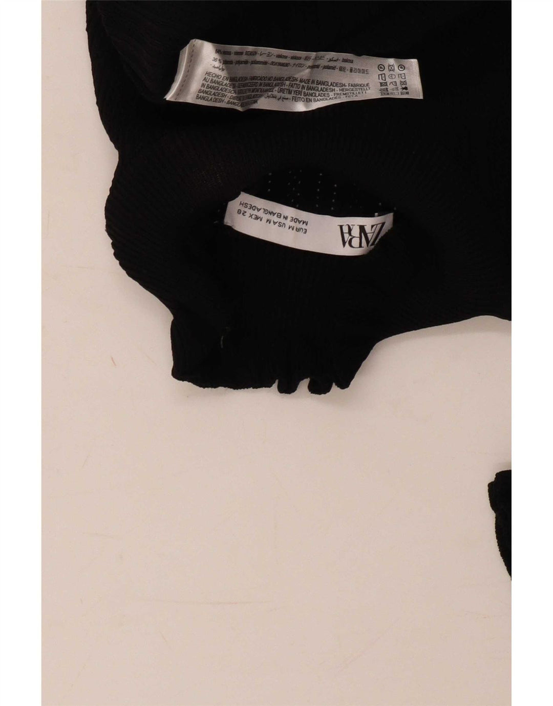 Zara Womens Top Long Sleeve UK 12 Medium Black Viscose