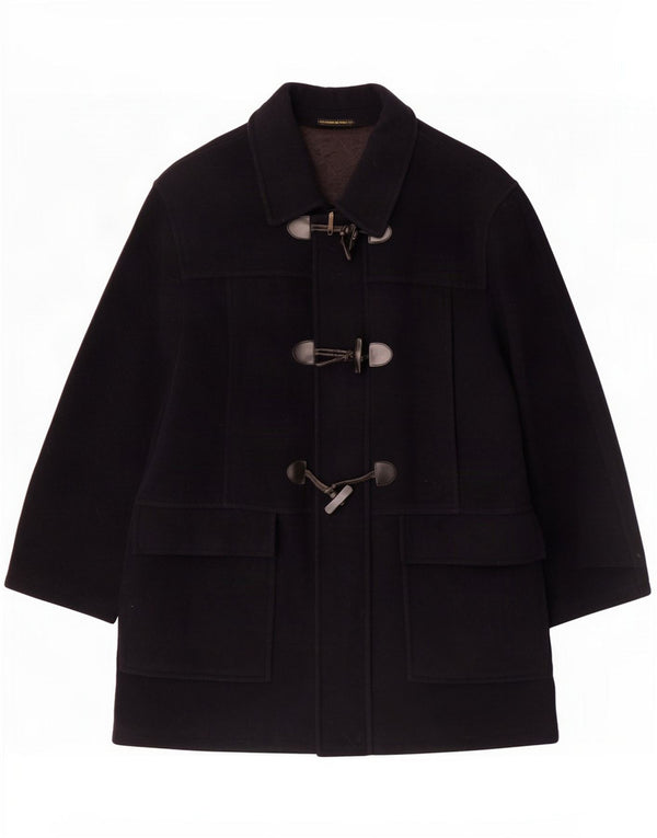 Vintage Womens Oversized Duffle Coat UK 16 Large Navy Blue Wool