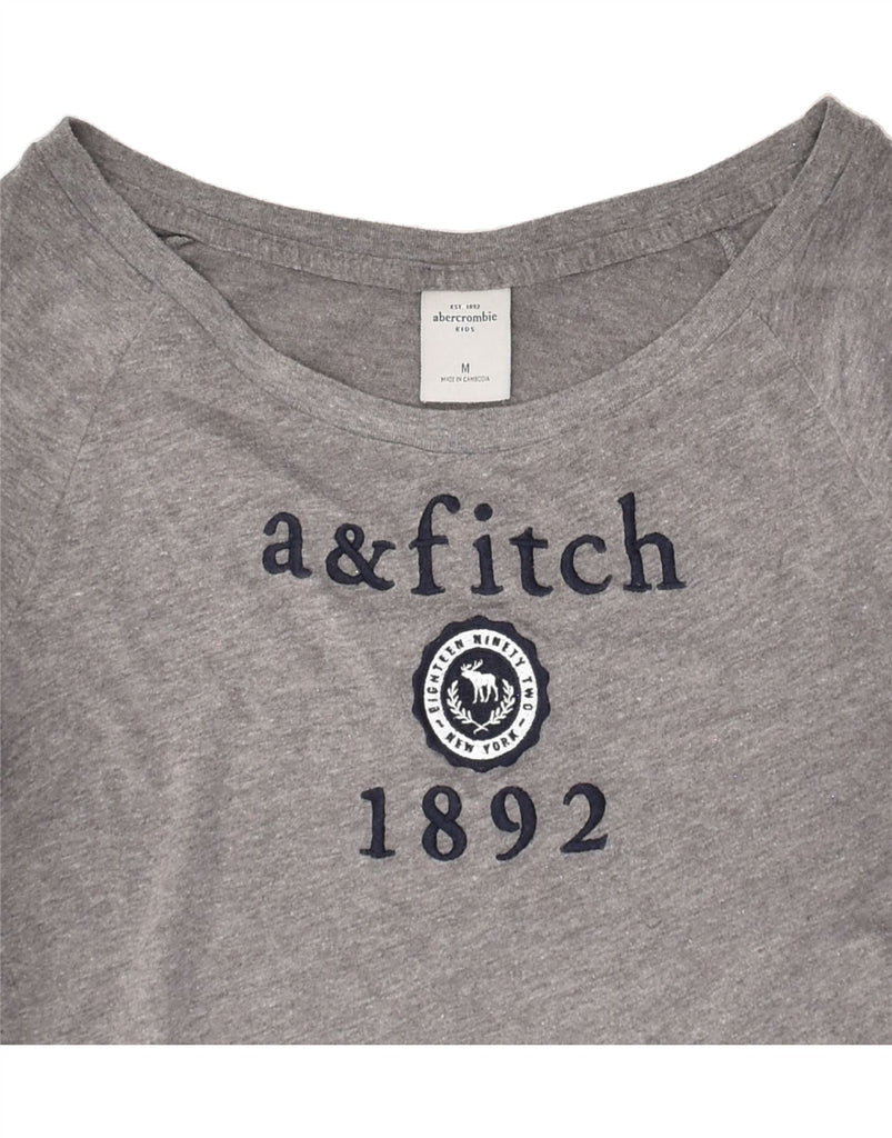 ABERCROMBIE & FITCH Girls Graphic T-Shirt Top 10-11 Years Medium Grey Vintage Abercrombie & Fitch and Second-Hand Abercrombie & Fitch from Messina Hembry 