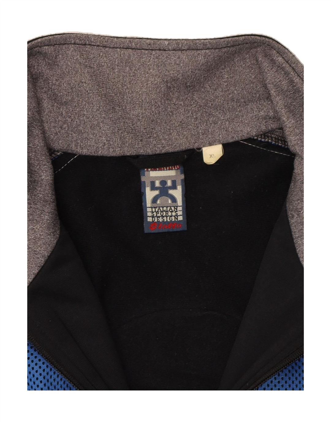 LOTTO Mens Tracksuit Top Jacket XL Blue Colourblock Polyester Vintage Lotto and Second-Hand Lotto from Messina Hembry 