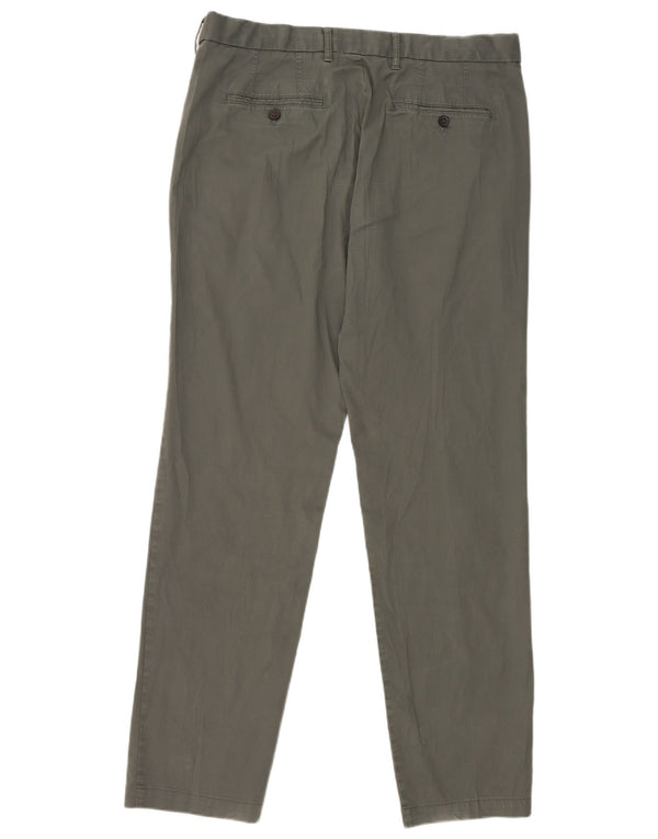 Marks & Spencer Womens Regular Fit Chino Trousers W36 L33 Green Cotton