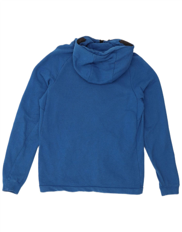 NIKE Mens Zip Hoodie Sweater Medium Blue Cotton