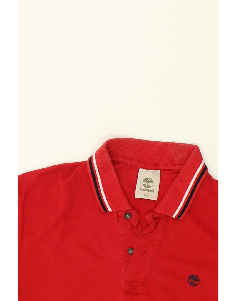 TIMBERLAND Mens Polo Shirt Small Red Cotton | Vintage Timberland | Thrift | Second-Hand Timberland | Used Clothing | Messina Hembry 