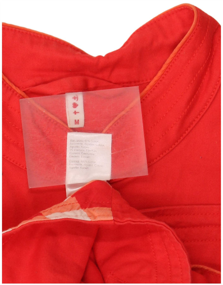 Vintage Womens 6 Button Blazer Jacket UK 12 Medium Red Cotton