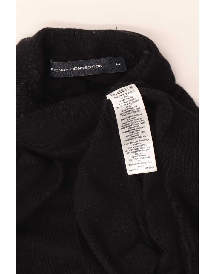 French Connection Womens Roll Neck Jumper Sweater UK 14 Medium Black Cotton
