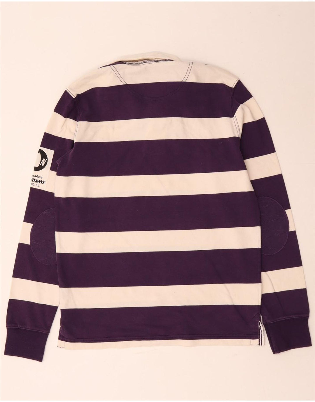 Murphy & Nye Mens Graphic Rugby Polo Shirt Medium Purple Striped