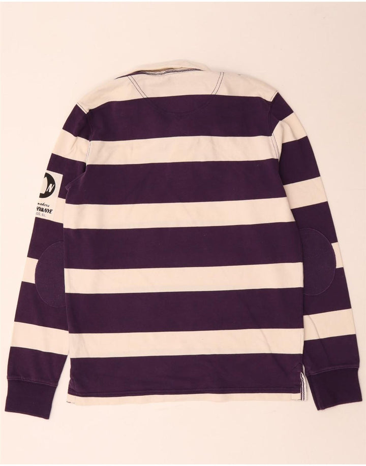 Murphy & Nye Mens Graphic Rugby Polo Shirt Medium Purple Striped