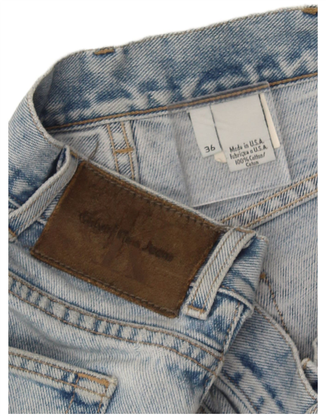 Calvin Klein Mens Straight Jeans W36 L27 Blue Cotton