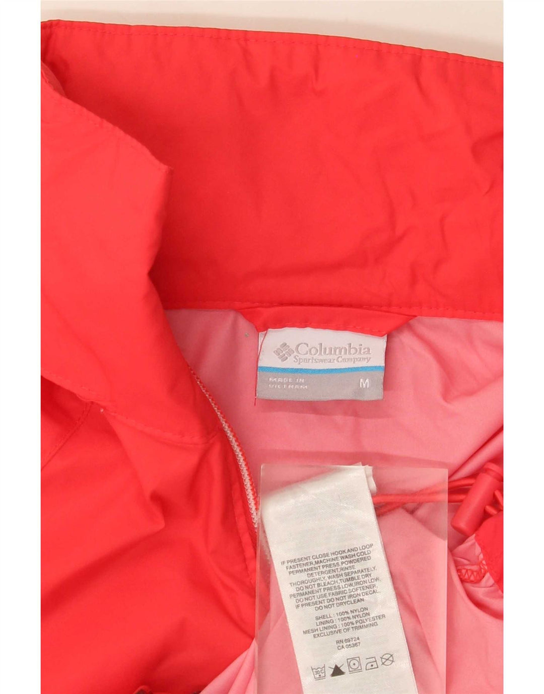 Columbia Womens Rain Jacket UK 14 Medium Red Nylon