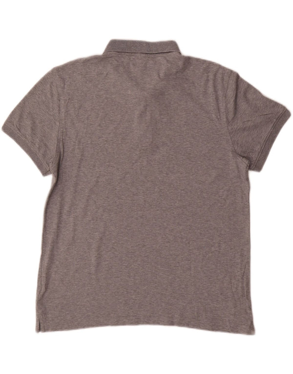 CALVIN KLEIN Mens Polo Shirt Medium Grey Flecked Cotton
