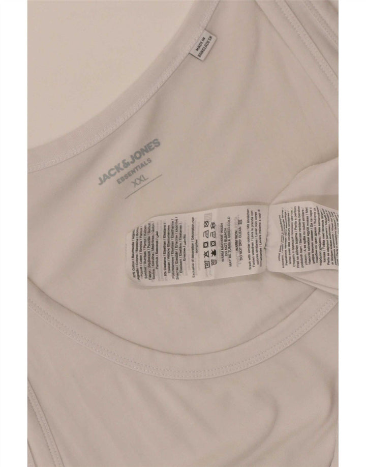 Jack & Jones Mens Vest Top 2XL White Cotton