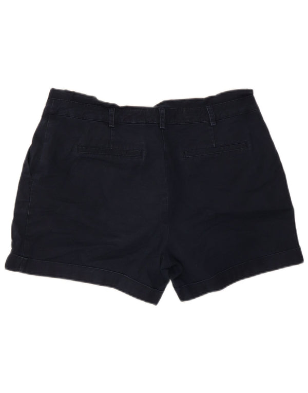 Oasis Womens Pegged Chino Shorts UK 12 Medium W32 Navy Blue Cotton
