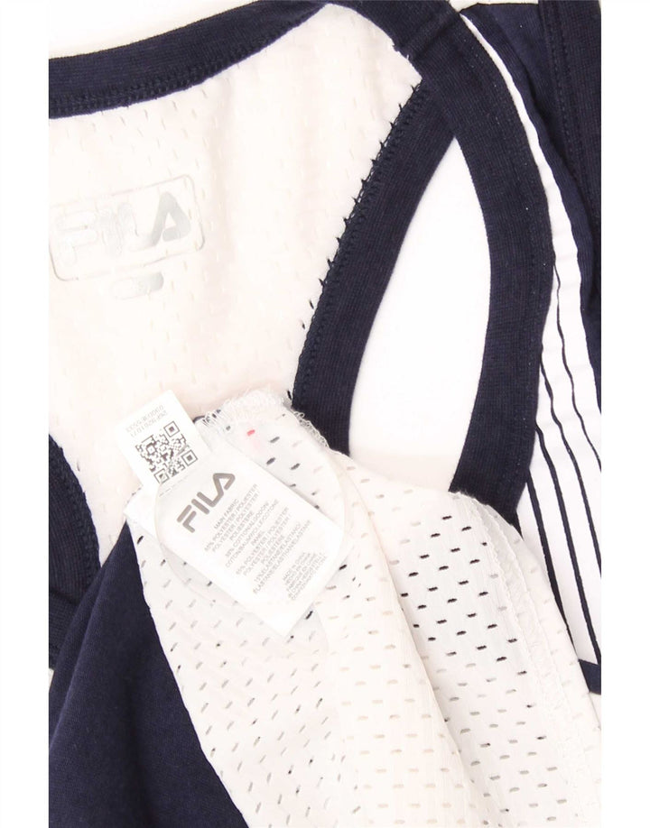 Fila Mens Graphic Vest Top Small White Colourblock Polyester
