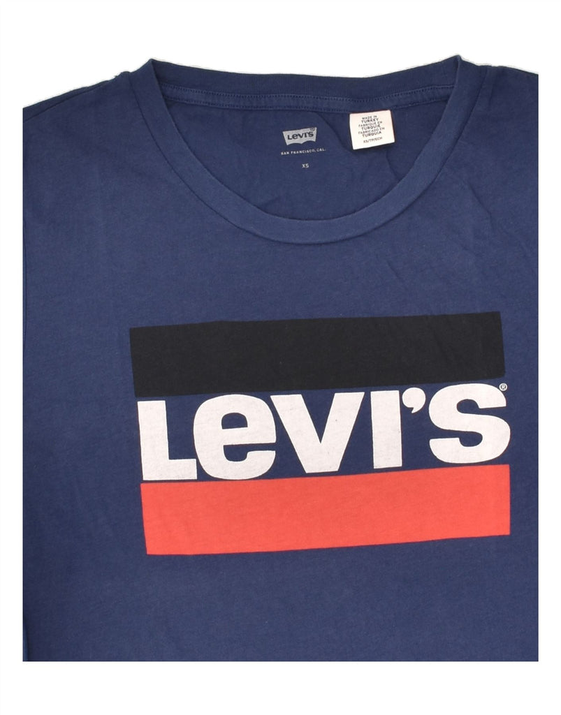 LEVI'S Mens Graphic T-Shirt Top XS Navy Blue Cotton | Vintage Levi's | Thrift | Second-Hand Levi's | Used Clothing | Messina Hembry 