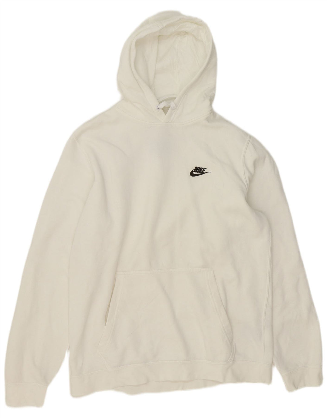 Nike Mens Hoodie Jumper Large White Cotton