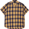 NORFOLK Mens Short Sleeve Shirt XL Yellow Check Cotton Vintage Norfolk and Second-Hand Norfolk from Messina Hembry 