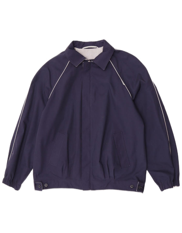 Vintage Womens Reversible Bomber Jacket EU 38 Medium Navy Blue Polyester