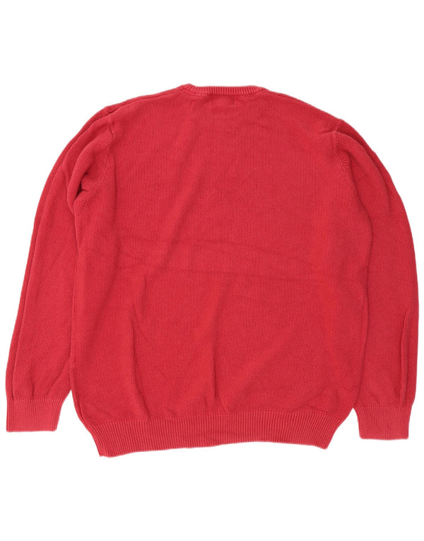Marks & Spencer Mens Regular Fit Crew Neck Jumper Sweater 2XL Red Cotton