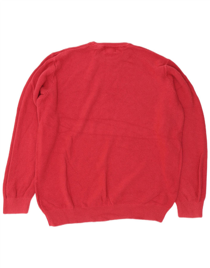 Marks & Spencer Mens Regular Fit Crew Neck Jumper Sweater 2XL Red Cotton
