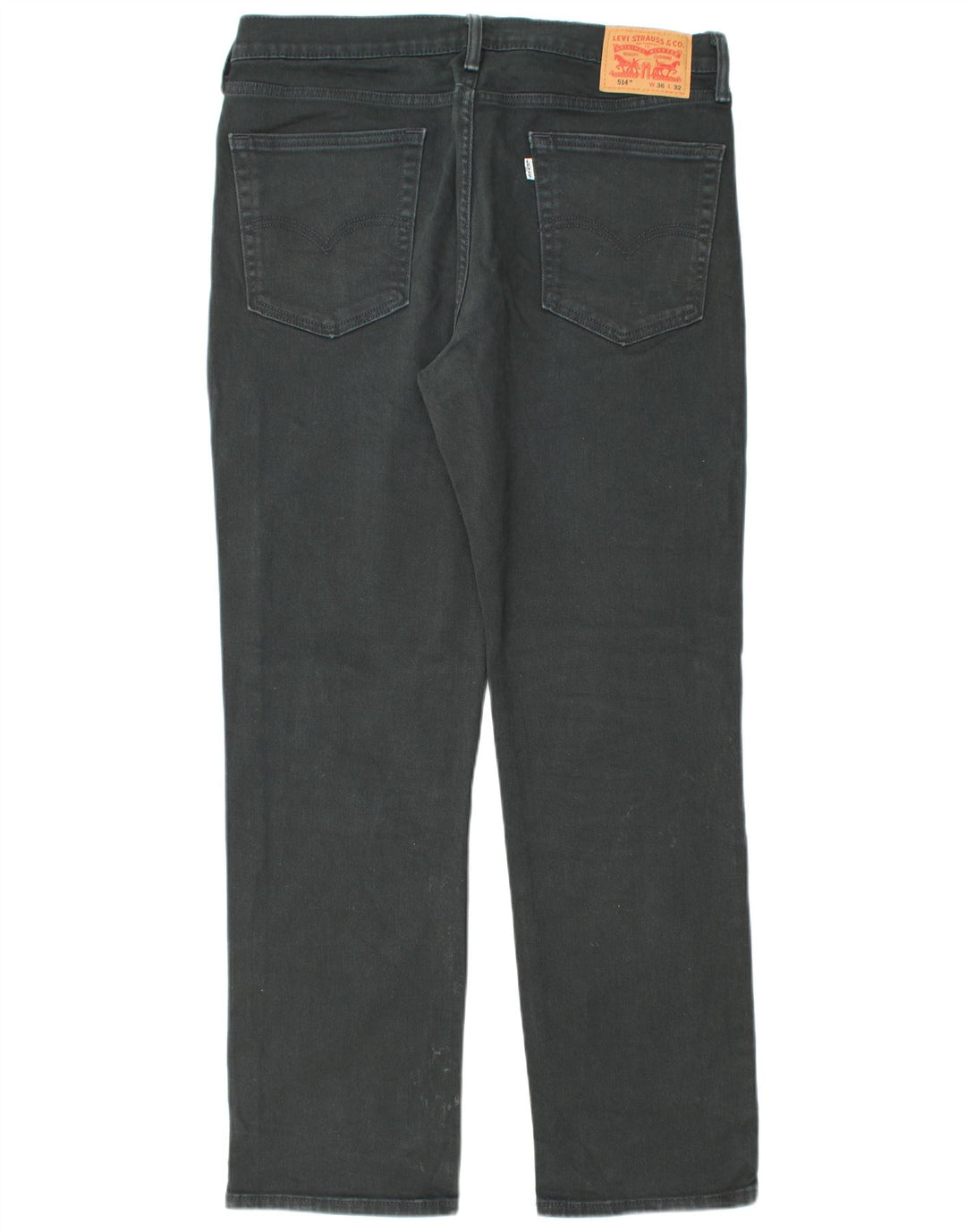 LEVI'S Mens 514 Straight Jeans W36 L32 Black Cotton