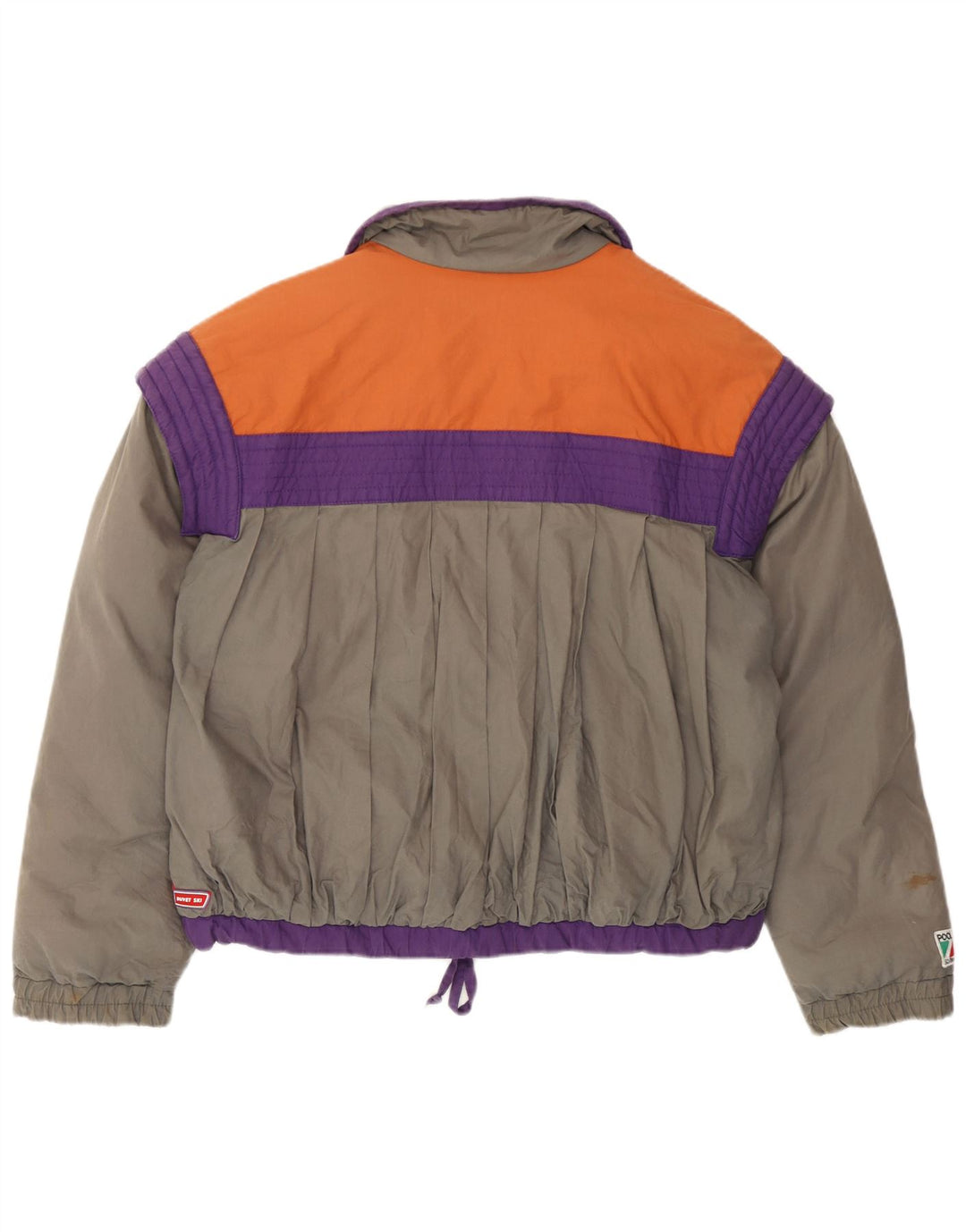 Colmar Womens Ski Jacket IT 44 Medium Grey Colourblock Cotton Retro