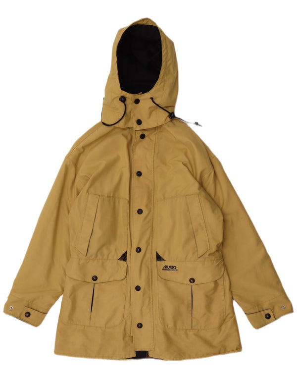Musto Mens Hooded Parka Jacket UK 40 Large Yellow Polyester