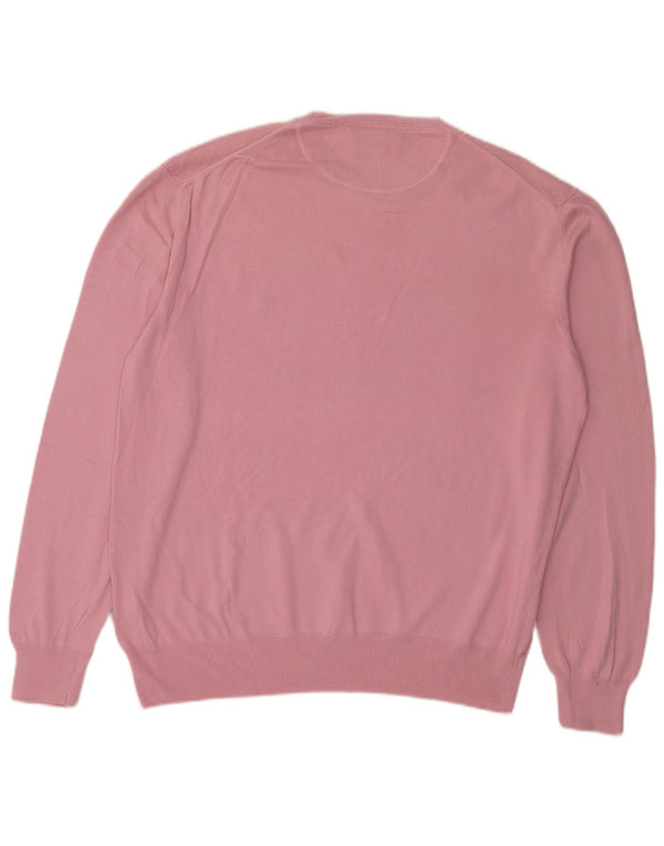 Marlboro Classics Mens Crew Neck Jumper Sweater 2XL Pink Cotton