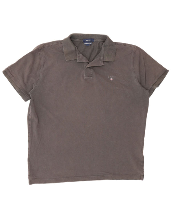 Gant Mens Regular Fit Polo Shirt Large Grey Cotton