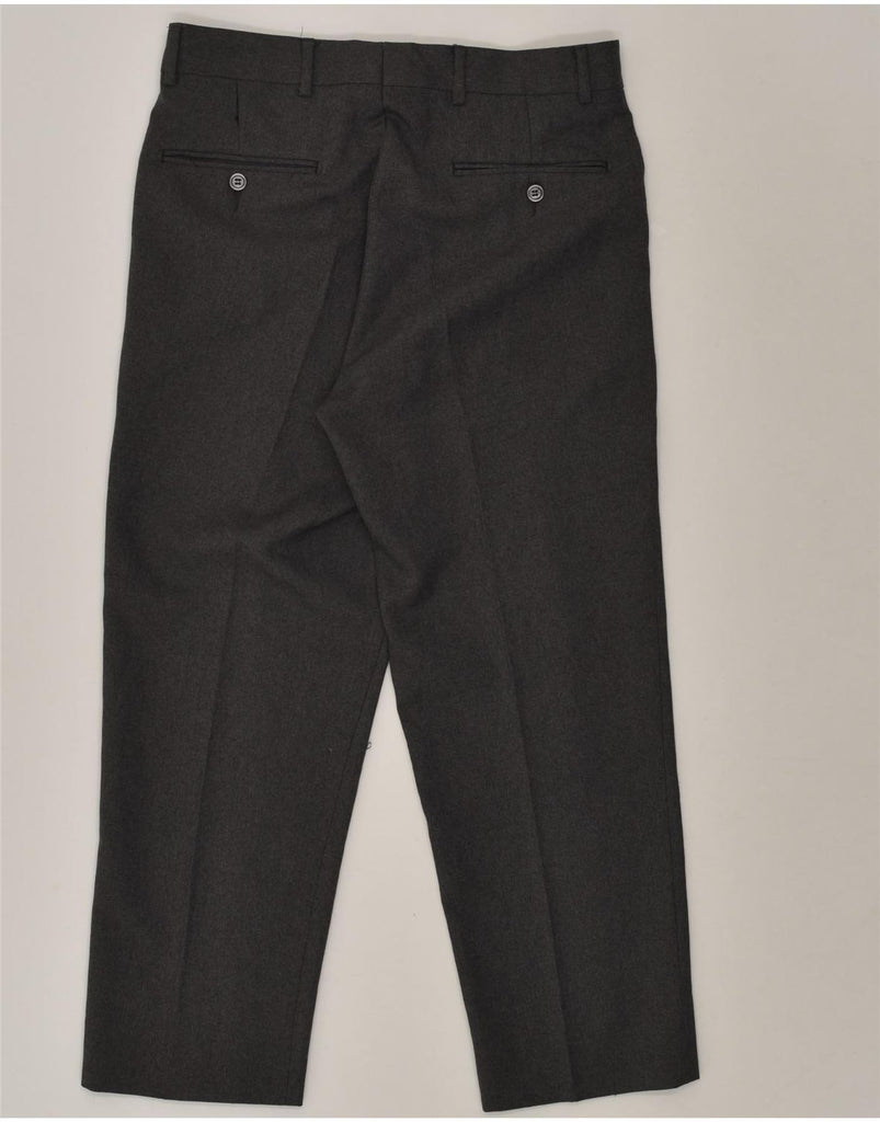 VINTAGE Womens Straight Suit Trousers US 6 Medium W30 L25 Grey Polyester | Vintage Vintage | Thrift | Second-Hand Vintage | Used Clothing | Messina Hembry 