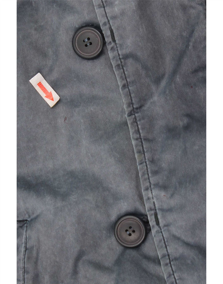 Vintage Mens Hooded Bomber Jacket UK 42 XL Navy Blue Polyamide