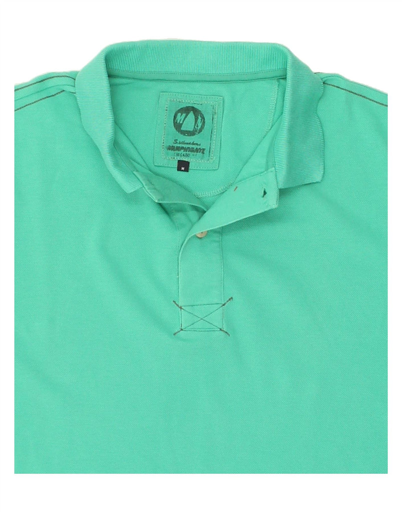 MURPHY & NYE Mens Polo Shirt Medium Green Cotton Vintage Murphy & Nye and Second-Hand Murphy & Nye from Messina Hembry 