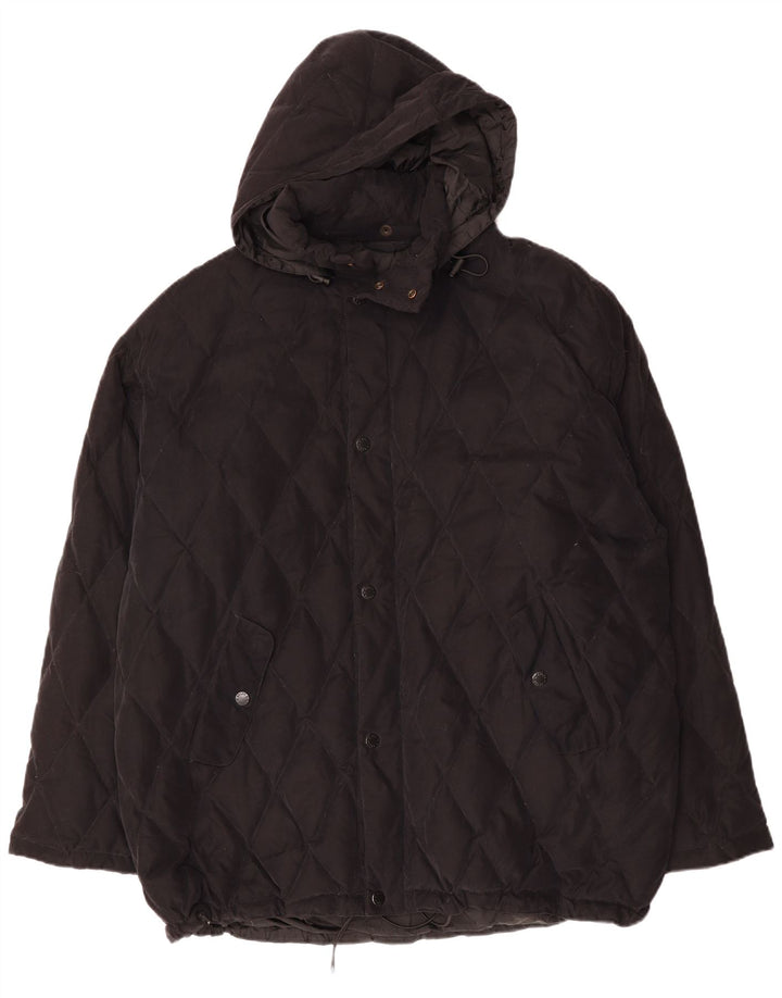 BELFE & BELFE Mens Hooded Quilted Padded Jacket IT 54 2XL Black