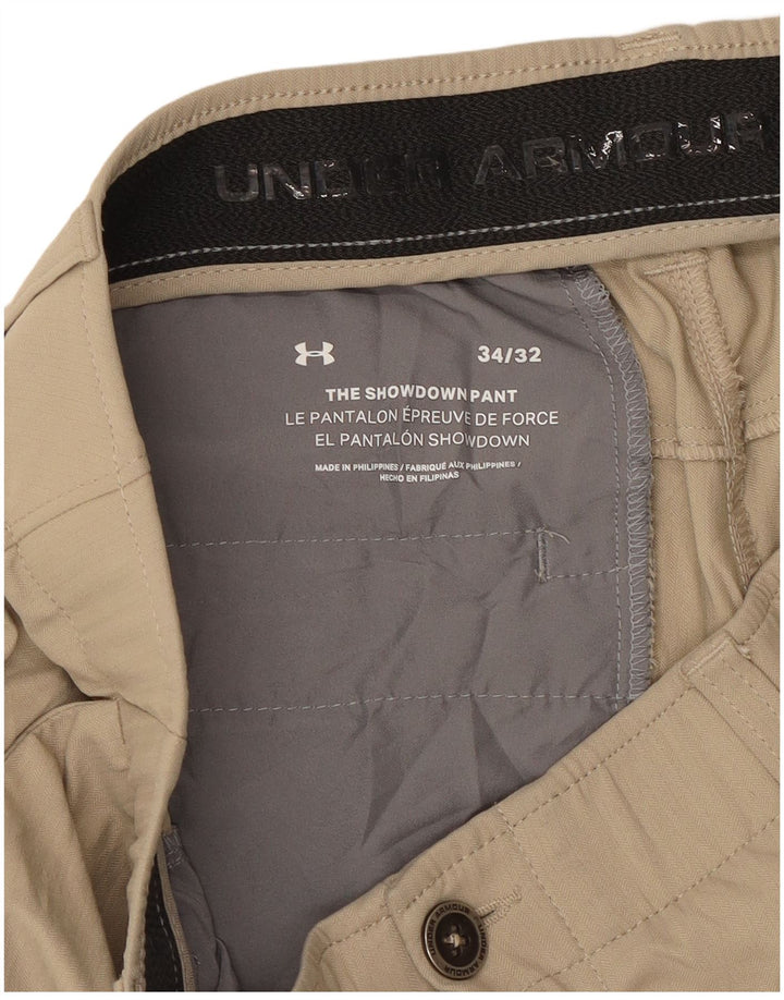 UNDER ARMOUR Mens Straight Chino Trousers W34 L32 Beige
