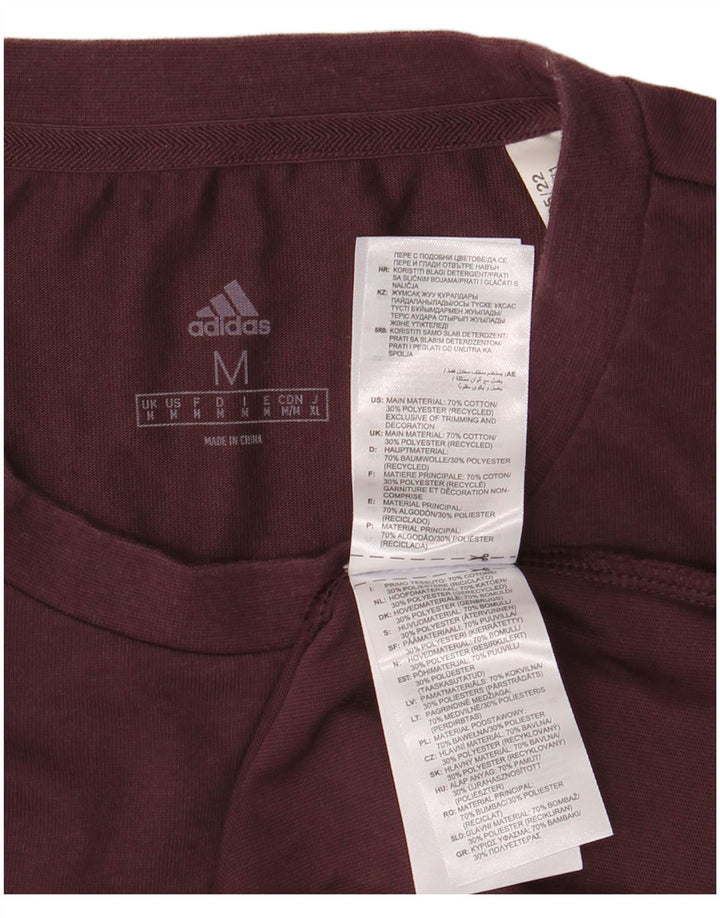 Adidas Mens Graphic T-Shirt Top Medium Burgundy Cotton