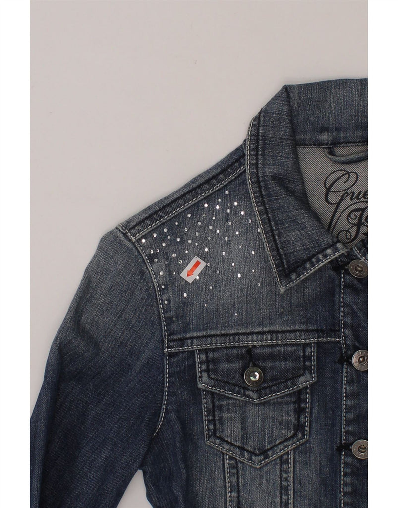GUESS Girls Graphic Denim Jacket 9-10 Years Blue Cotton Vintage Guess and Second-Hand Guess from Messina Hembry 